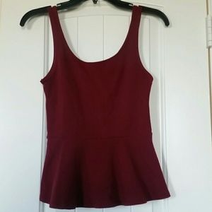 Express Peplum top XS, wine color